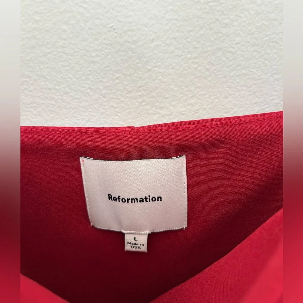 Reformation Noah Knit Dress Red - Size L - Picture 4 of 5